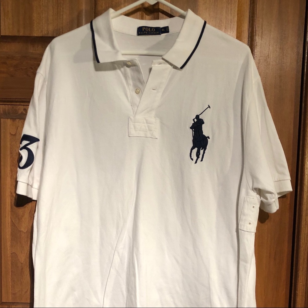 White nautical polo shirt